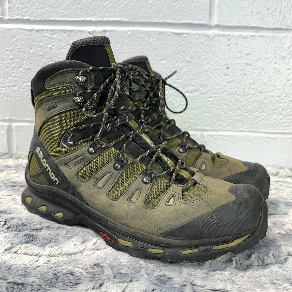 Salomon Quest 4D 2 GTX Hiking Boots Olive Green Waterproof / Men's 13
